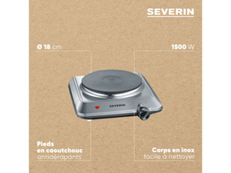 SEVERIN Réchaud électrique simple KP 1092, noir