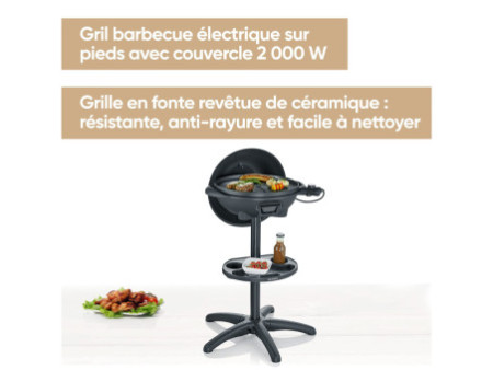 SEVERIN Grill barbecue PG 8541, avec couvercle, 2000 watts