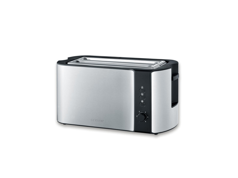 SEVERIN Grille-pain 4 tranches AT 2590, acier inox / noir