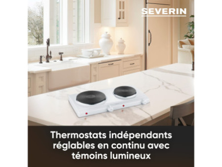 SEVERIN Réchaud électrique double DK 1042, blanc
