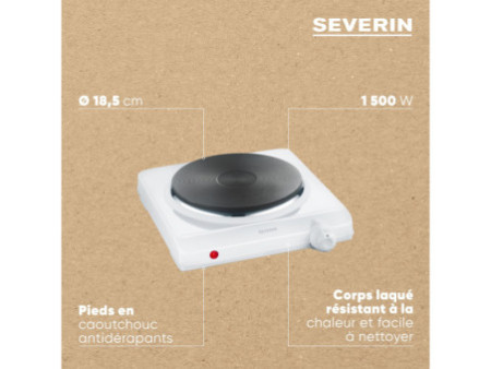 SEVERIN Réchaud électrique simple KP 1091, blanc