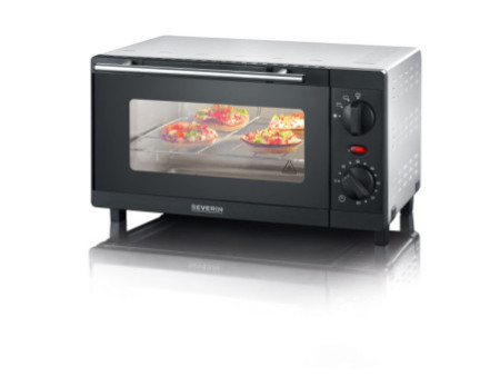 SEVERIN Four à chaleur tournante T0 2052, 800 W, noir/argent