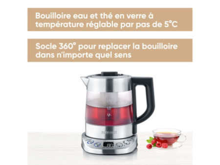 SEVERIN Bouilloire eau et thé WK 3473 DELUXE, verre / inox