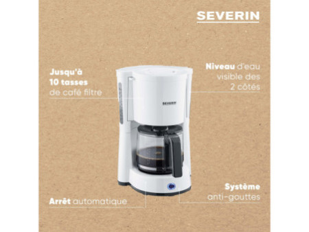 SEVERIN Cafetière électrique KA 4816 TYPE, 1.000 watt, blanc