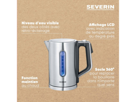 SEVERIN Bouilloire WK 3418, acier inoxydable/noir