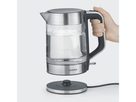 SEVERIN Bouilloire WK 3420, verre / acier inoxydable
