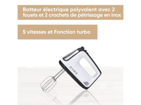 SEVERIN Batteur électrique HM 3830, blanc/noir