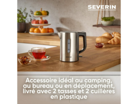 SEVERIN Mini bouilloire WK 3647, noir/acier inoxydable