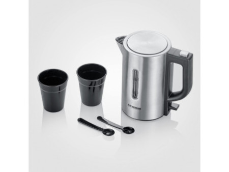 SEVERIN Mini bouilloire WK 3647, noir/acier inoxydable