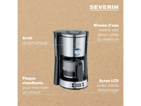 SEVERIN Cafetière électrique KA 4826, acier inoxydable/noir