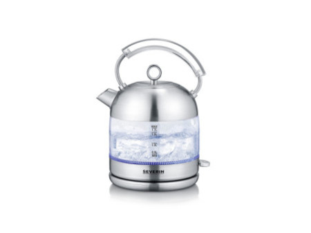 SEVERIN Bouilloire en verre Retro WK 3459, acier inoxydable