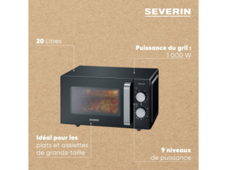 SEVERIN Micro-ondes MW 7762, fond céramique & fonction grill