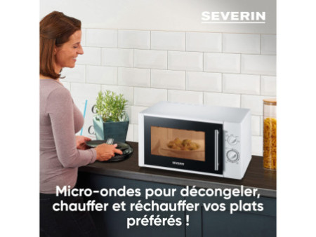 SEVERIN Micro-ondes MW 7772, 900 watts, argenté / noir