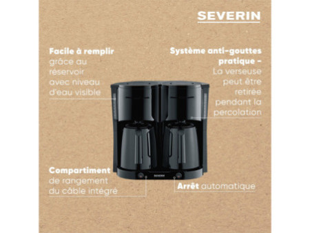 SEVERIN Cafetière électrique duo KA 9315, noir