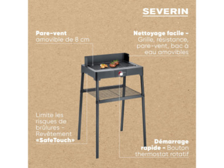 SEVERIN Barbecue électrique PG 8568, avec plaque de grill