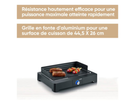 SEVERIN Grill de table PG 8567, avec plaque de grill, noir