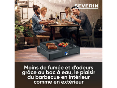 SEVERIN Grill de table PG 8567, avec plaque de grill, noir