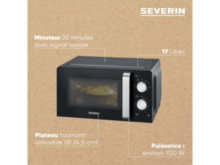 SEVERIN Micro-ondes MW 7886, 700 Watt, noir
