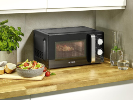SEVERIN Micro-ondes MW 7781, fonction grill, noir/argent