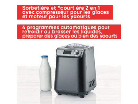 SEVERIN Sorbetière 2 en 1 EZ 7407, noir