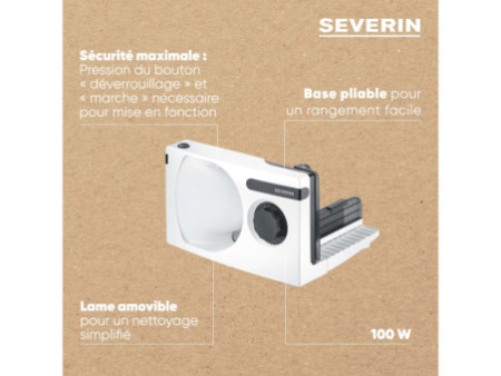 SEVERIN Trancheuse universelle compacte AS 3912, blanc/noir