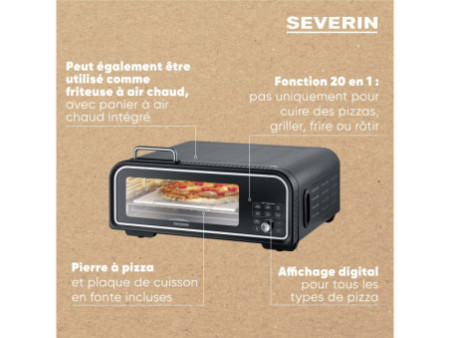 SEVERIN Four à pizza digital SERICO PG 8575, noir