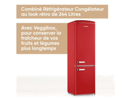 SEVERIN Réfrigérateur-congélateur rétro RKG 8917, rouge