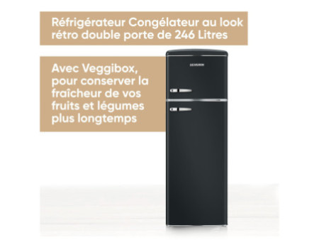 SEVERIN Réfrigérateur-congélateur rétro RKG 8984, noir mat