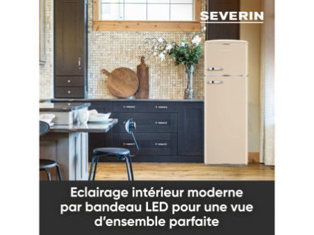 SEVERIN Réfrigérateur-congélateur rétro RKG 8985, crème