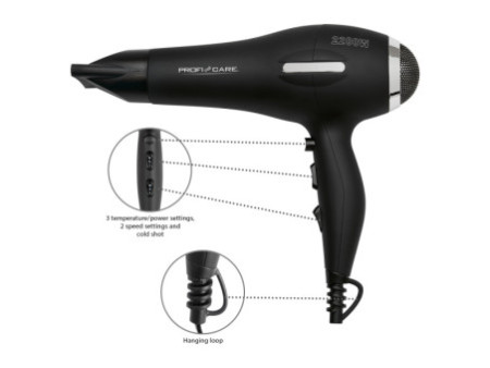 PROFI CARE Sèche-cheveux PC-HTD 3017 AC, noir