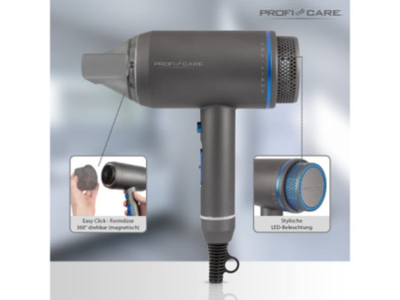 PROFI CARE Sèche-cheveux PC-HT 3082, anthracite/bleu