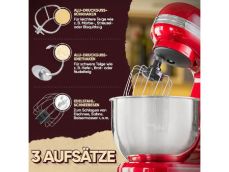 PROFI COOK Machine à pétrir PC-KM 1197, rouge