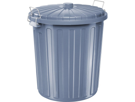 helit Poubelle 'the big boy' avec couvercle, gris, 55 litres