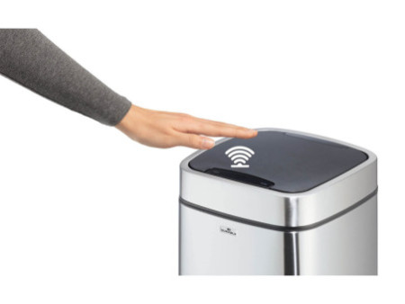 DURABLE Poubelle automatique 'NO TOUCH', 35 litres, argent