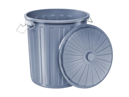 helit Poubelle 'the big boy' avec couvercle, gris, 55 litres