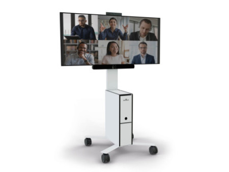 DURABLE Meuble TV mobile 'COWORKSATION', blanc