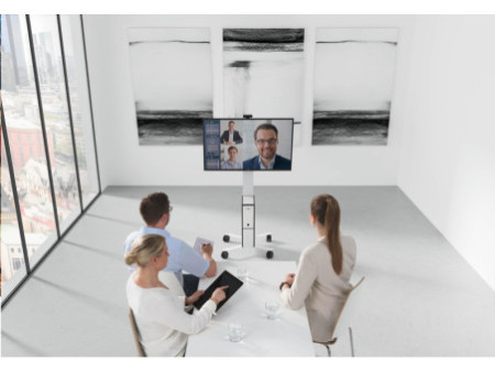 DURABLE Meuble TV mobile 'COWORKSATION', blanc