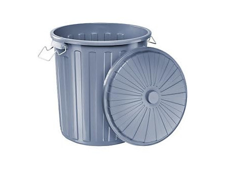 helit Poubelle 'the big boy' avec couvercle, gris, 55 litres