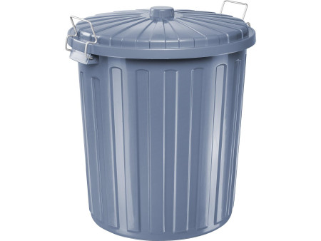 helit Poubelle 'the big boy' avec couvercle, gris, 73 litres