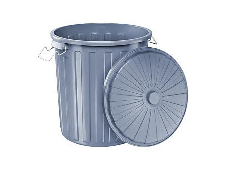 helit Poubelle 'the big boy' avec couvercle, gris, 73 litres