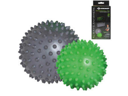 SCHILDKRÖT Set de balles de massage à picots, gris / vert