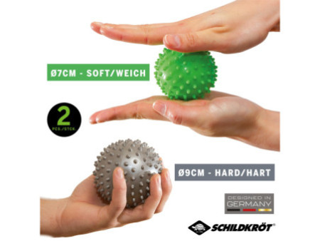 SCHILDKRÖT Set de balles de massage à picots, gris / vert