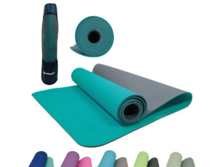 SCHILDKRÖT Tapis de yoga BICOLOR, 4 mm, pétrole/anthracite