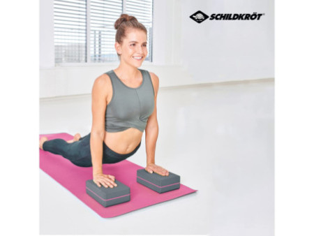 SCHILDKRÖT Bloc de yoga, 200 g, gris/rose