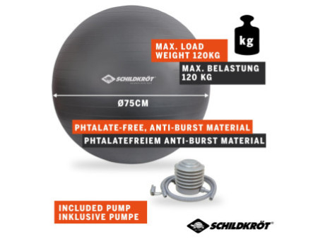 SCHILDKRÖT Ballon de gymnastique, diamètre:750 mm,anthracite