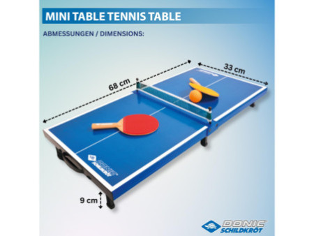 DONIC SCHILDKRÖT Mini-table de tennis de table, kit, bleu