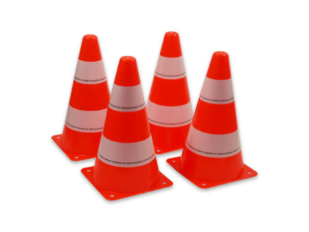 SCHILDKRÖT Cônes de signalisation, set de 4, orange / blanc