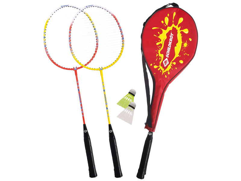 SCHILDKRÖT Set de badminton 2 joueurs, rouge / jaune
