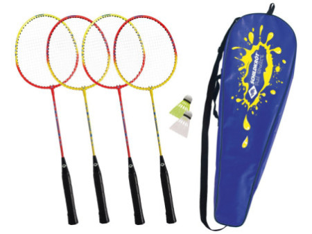 SCHILDKRÖT Set de badminton 4 joueurs, rouge / jaune