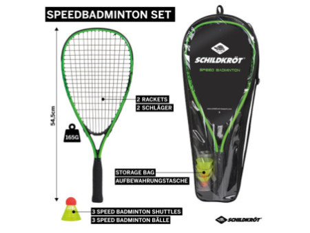 SCHILDKRÖT Set de speed badminton, noir / vert